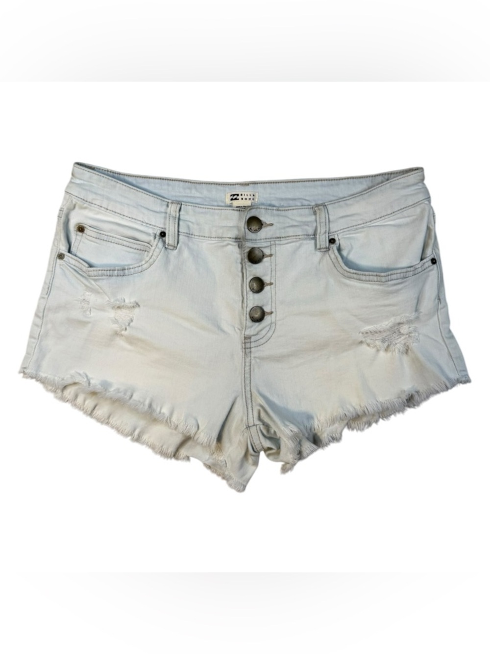 Billabong Light Wash Denim Button-Front Cutoff Shorts